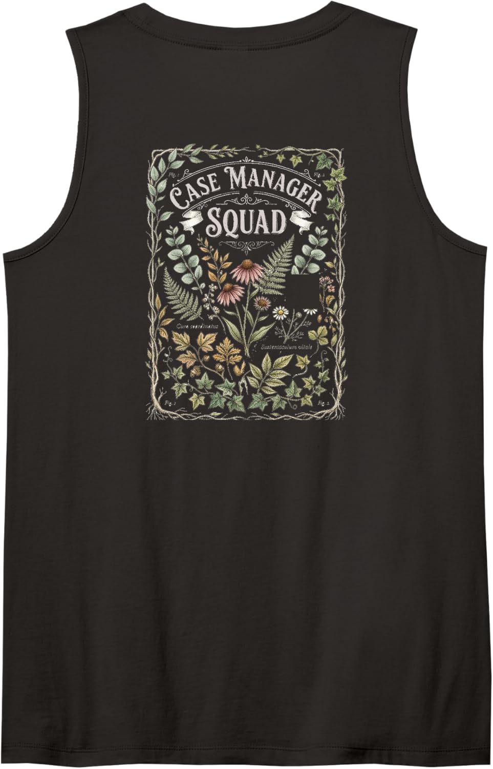 Case Manager Social Worker Team Office Houseplant Lovers Sleeveless Tank Top - Black