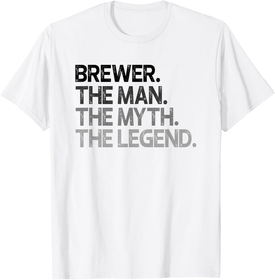 Mens Brewer Gift Man Myth The Legend T-Shirt - White