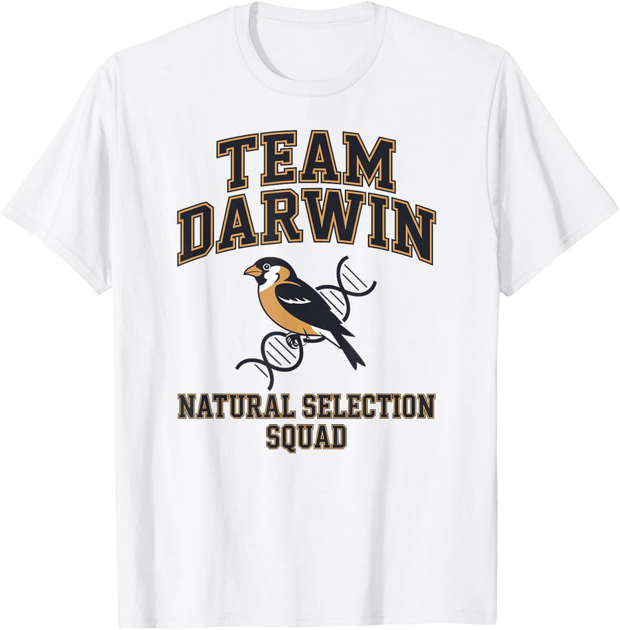 Team Darwin Natural Selection Squad, Cute Bird with DNA T-Shirt - White