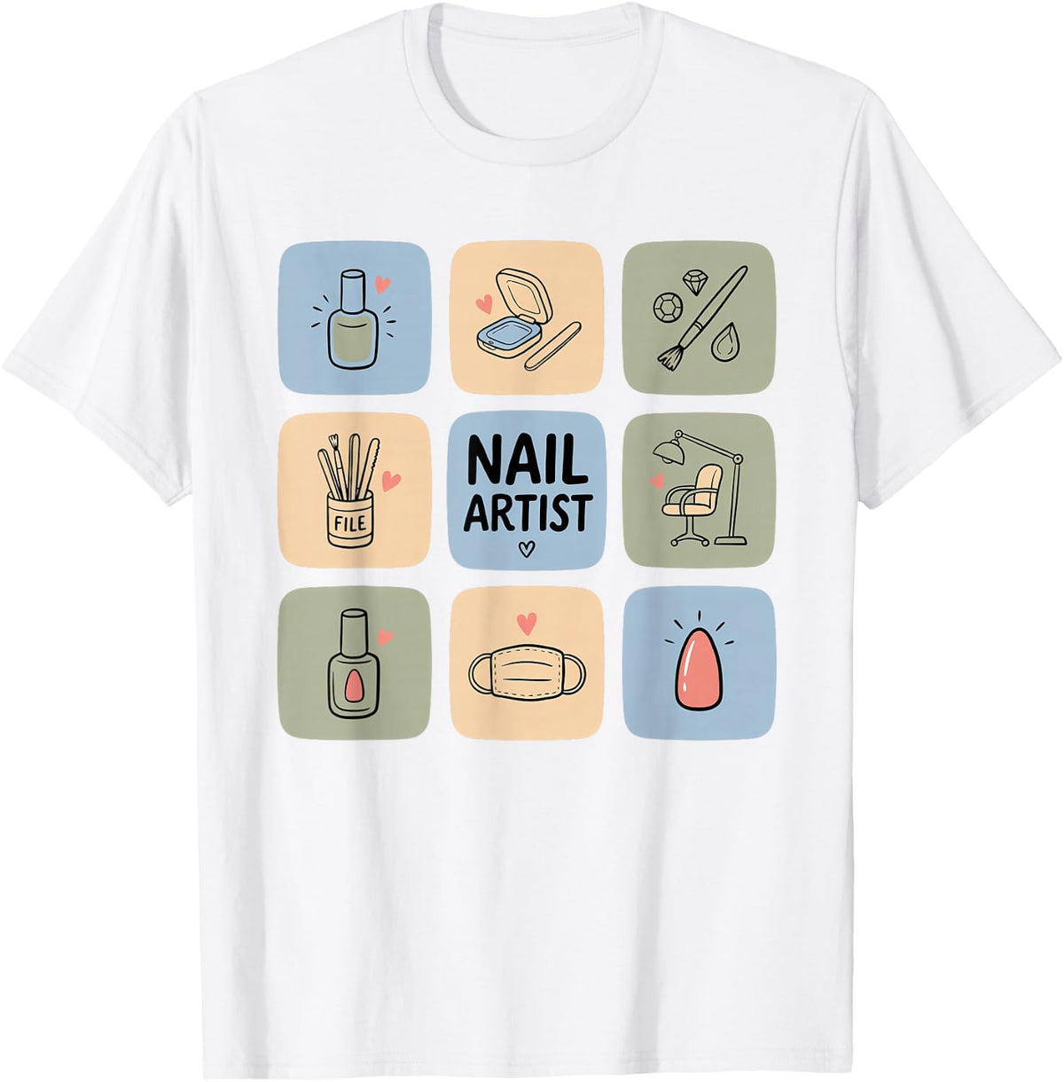 Nail Artist Tech Manicurist Stylist Specialist Care T-Shirt - White