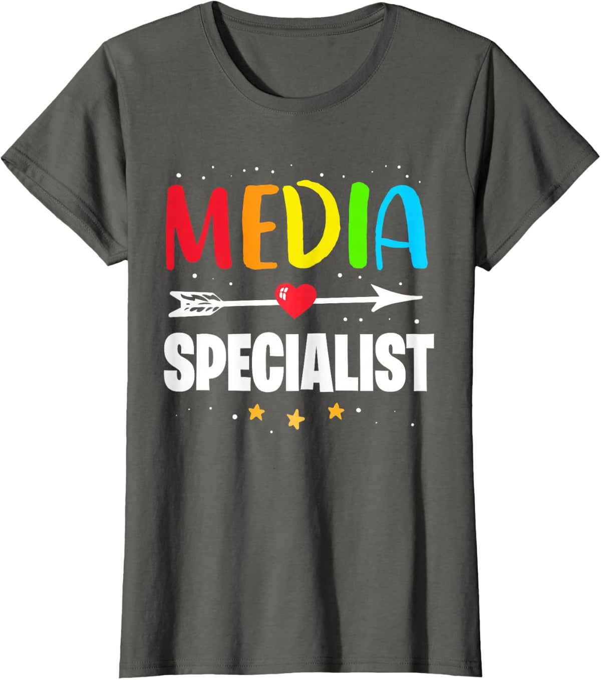 Funny Appreciation Week School Library Media Specialist T-Shirt - Asphalt Grey