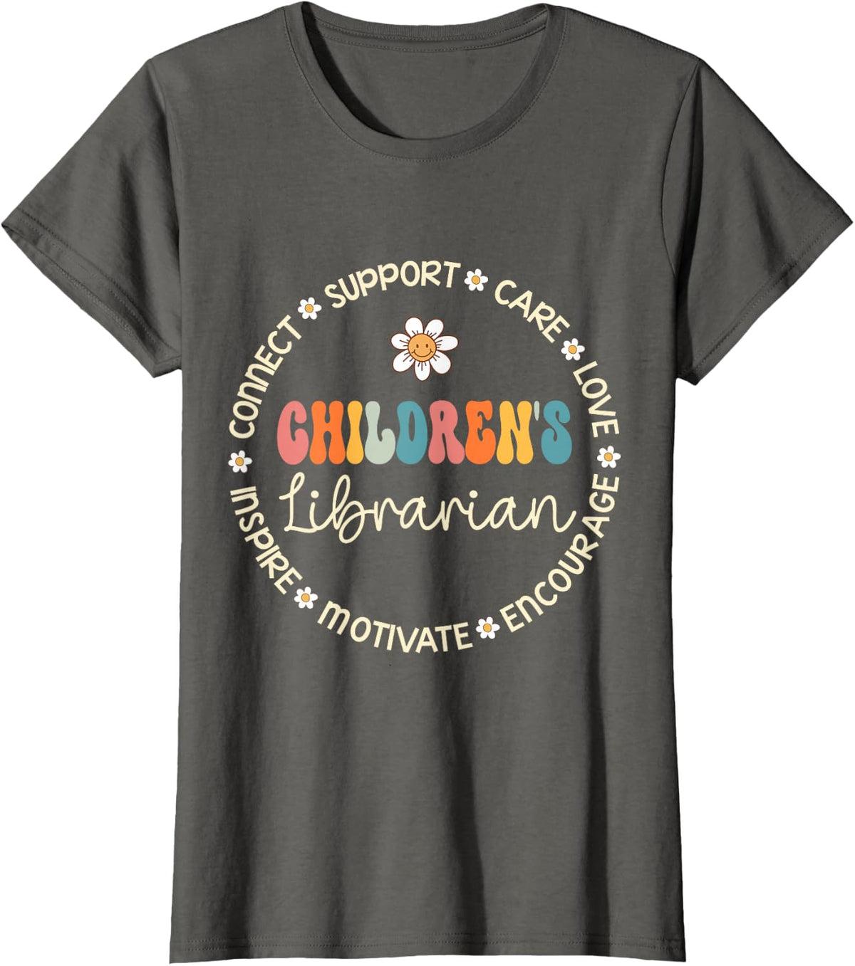 Children's Librarian Appreciation Week Back to School T-Shirt - Asphalt Grey