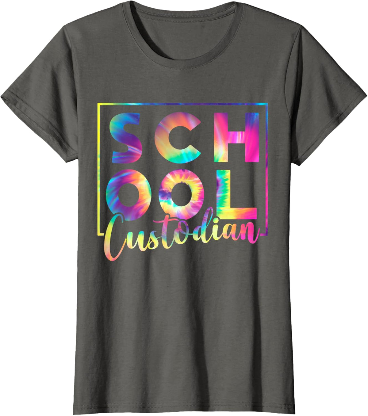 Janitor Cleaner Tie Dye School Custodian T-Shirt - Asphalt Grey