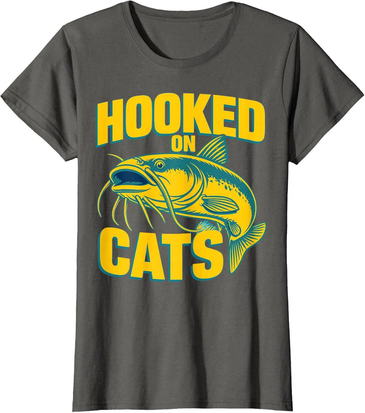 Catfish Lover Catfish Angler T-Shirt - Asphalt Grey