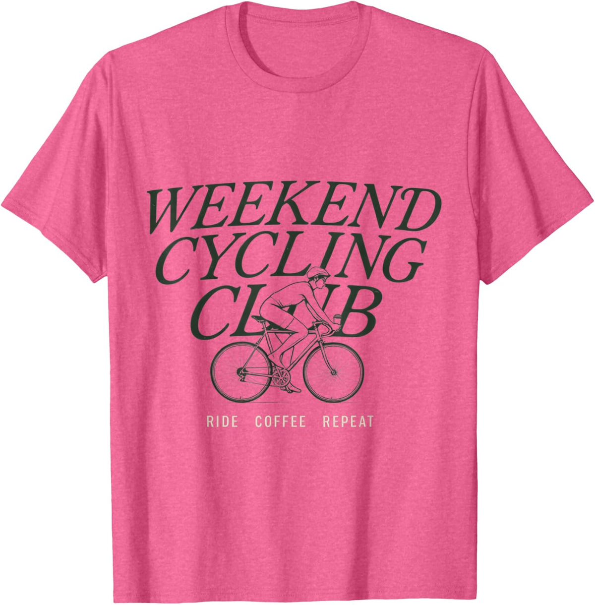 Weekend Cycling Club Coffee Repeat Ride T-Shirt - Pink Heather
