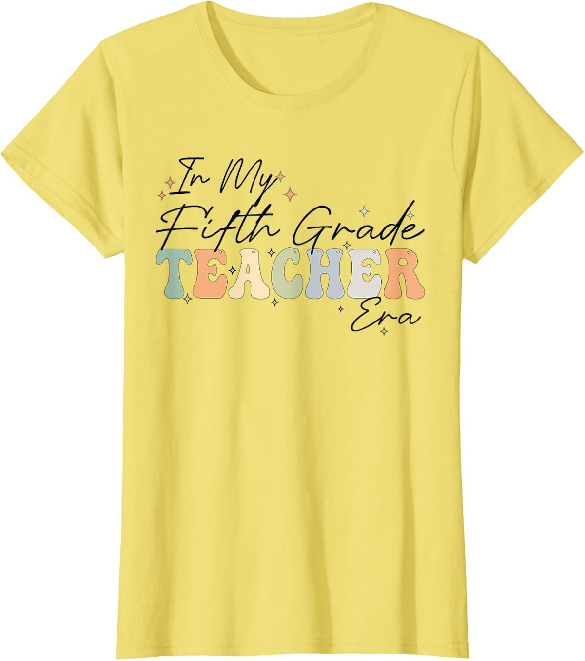 In My Fifth Grade Era Retro Groovy Back To School Teachers Men Women T-Shirt - Lemon Yellow