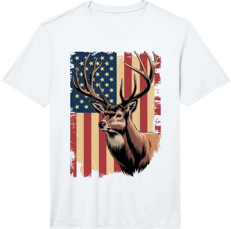 Whitetail Deer Design for Men Women Whitetail Buck Wildlife Performance T-Shirt - White