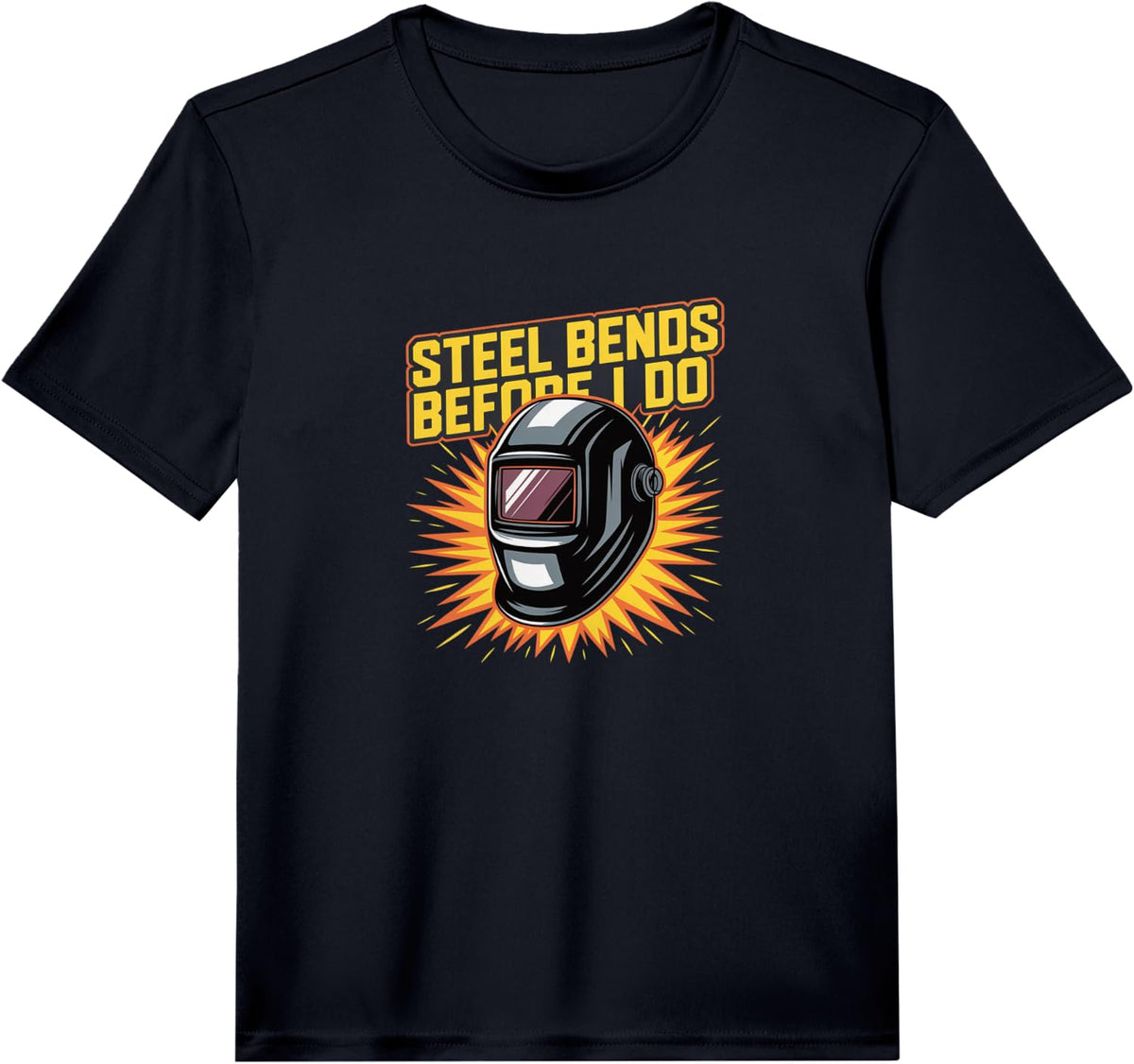 Welder Steel Bends Before I Do Welding Helmet Performance T-Shirt - Black