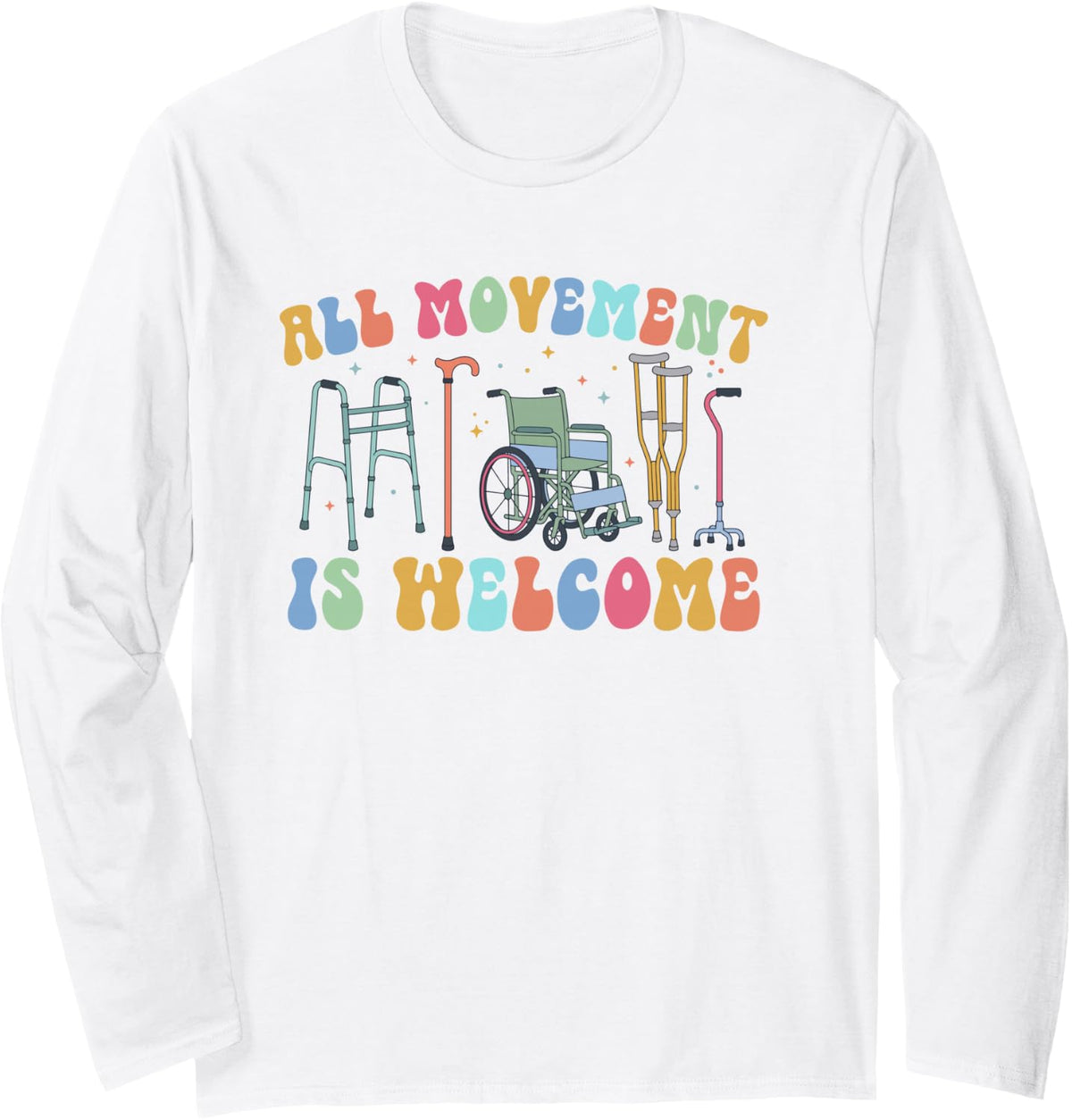 Physical Therapist Appreciation Month Groovy PT Therapist Long Sleeve T-Shirt - Adult Unisex White