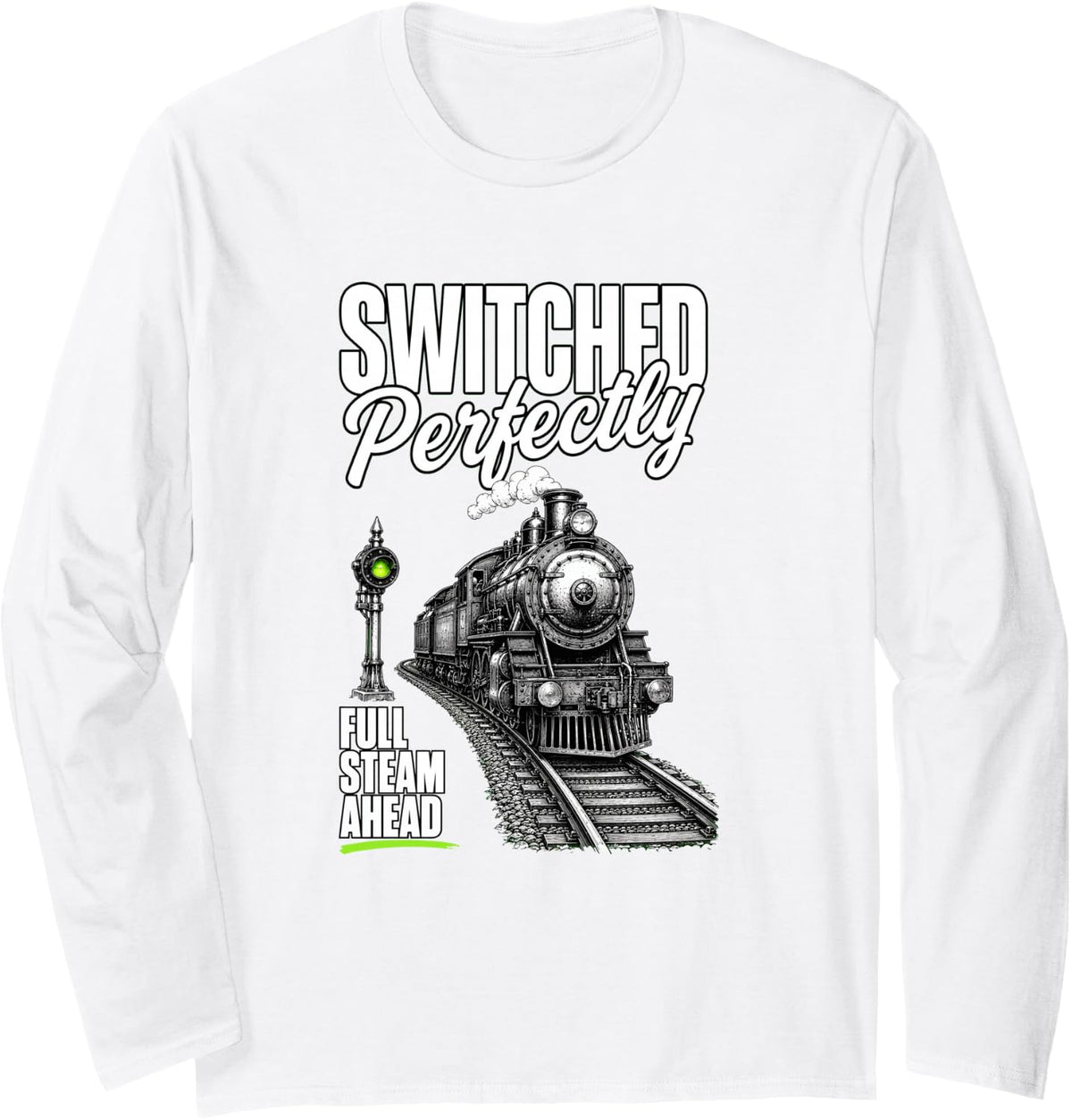 Model Railroad for Railway Train Modellers Long Sleeve T-Shirt - Adult Unisex White