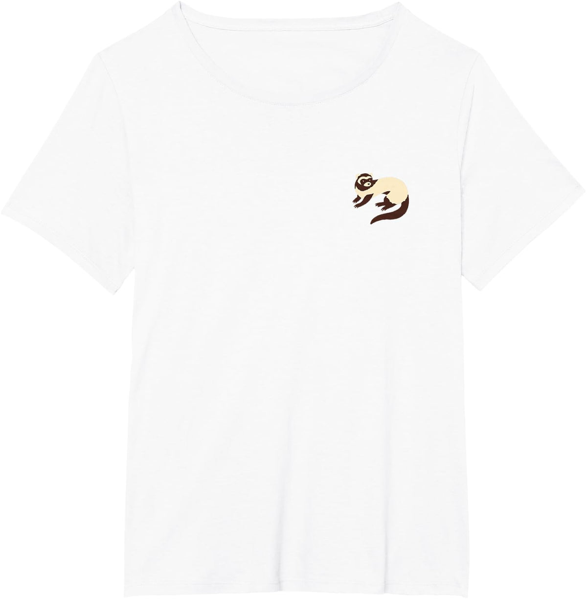 Ferret Minimalist Simple Badge Animal T-Shirt - White