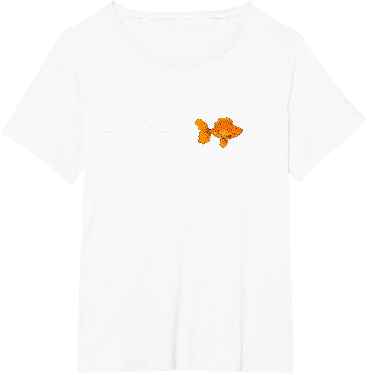Goldfish Heartbeat Aquarium Fish Pet Owner T-Shirt - White