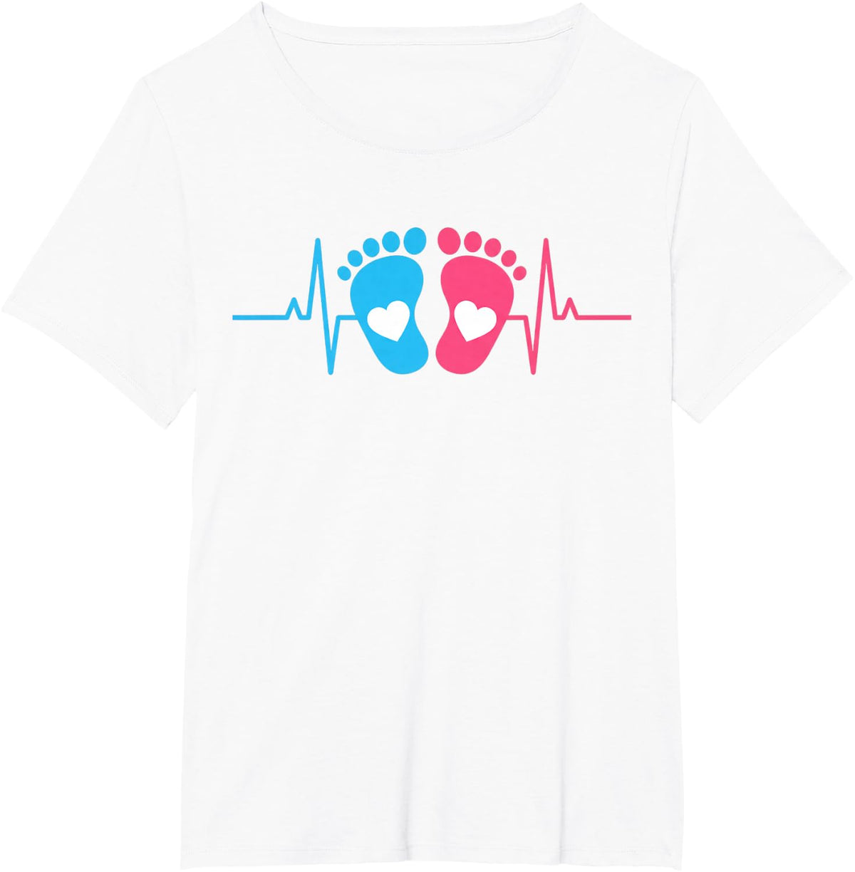 Nurse NICU Nurse Baby Footprints Heartbeat Neonatal Nurse T-Shirt - White