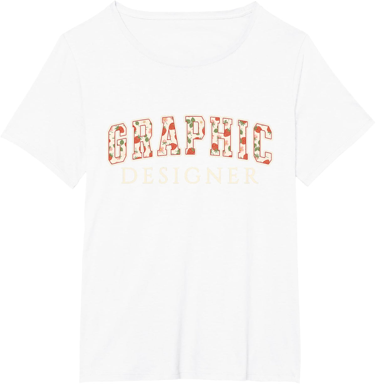Graphic Designer Strawberry Varsity Letters Artist T-Shirt - White
