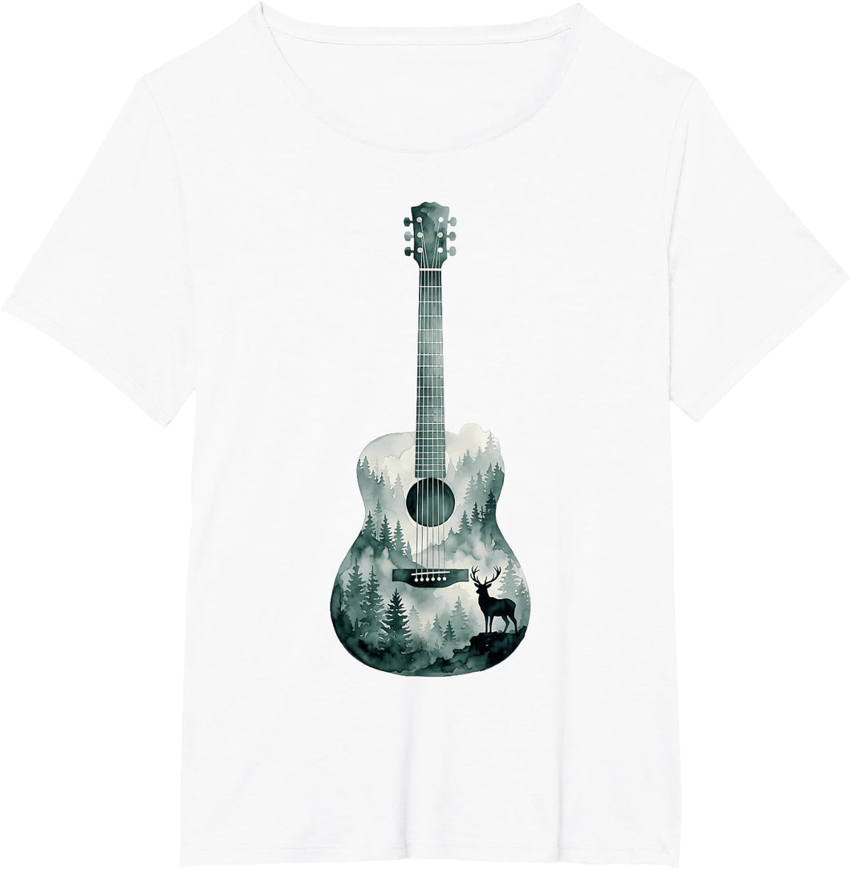 Acoustic Guitar Musician T-Shirt - White