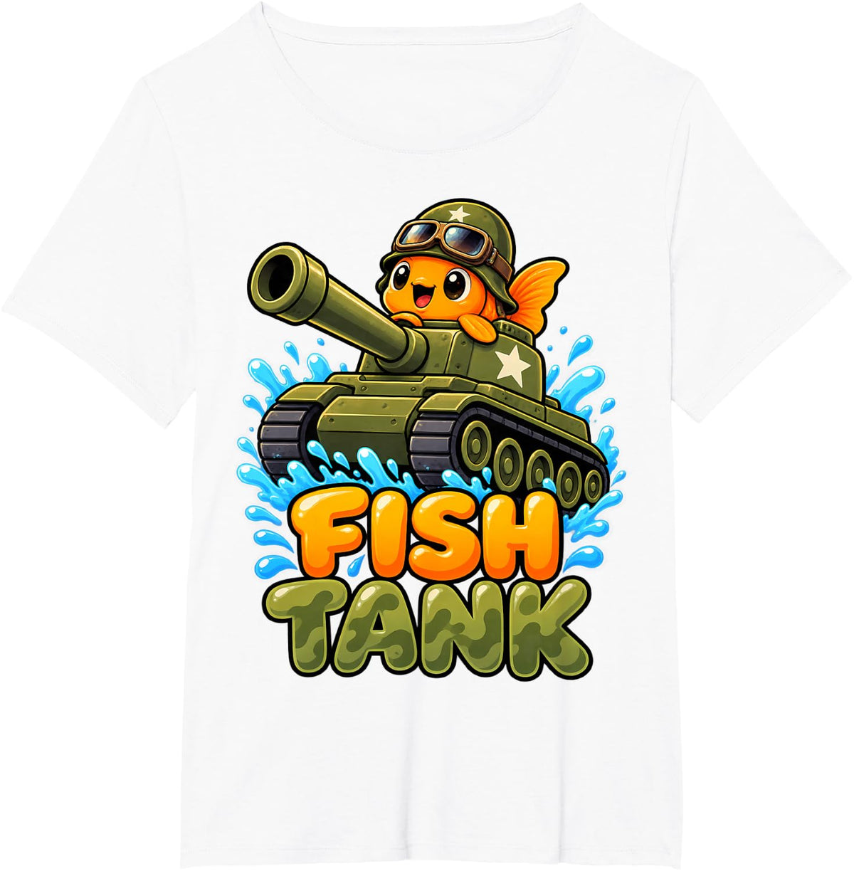 Fish Tank Aquarium Funny Goldfish T-Shirt - White