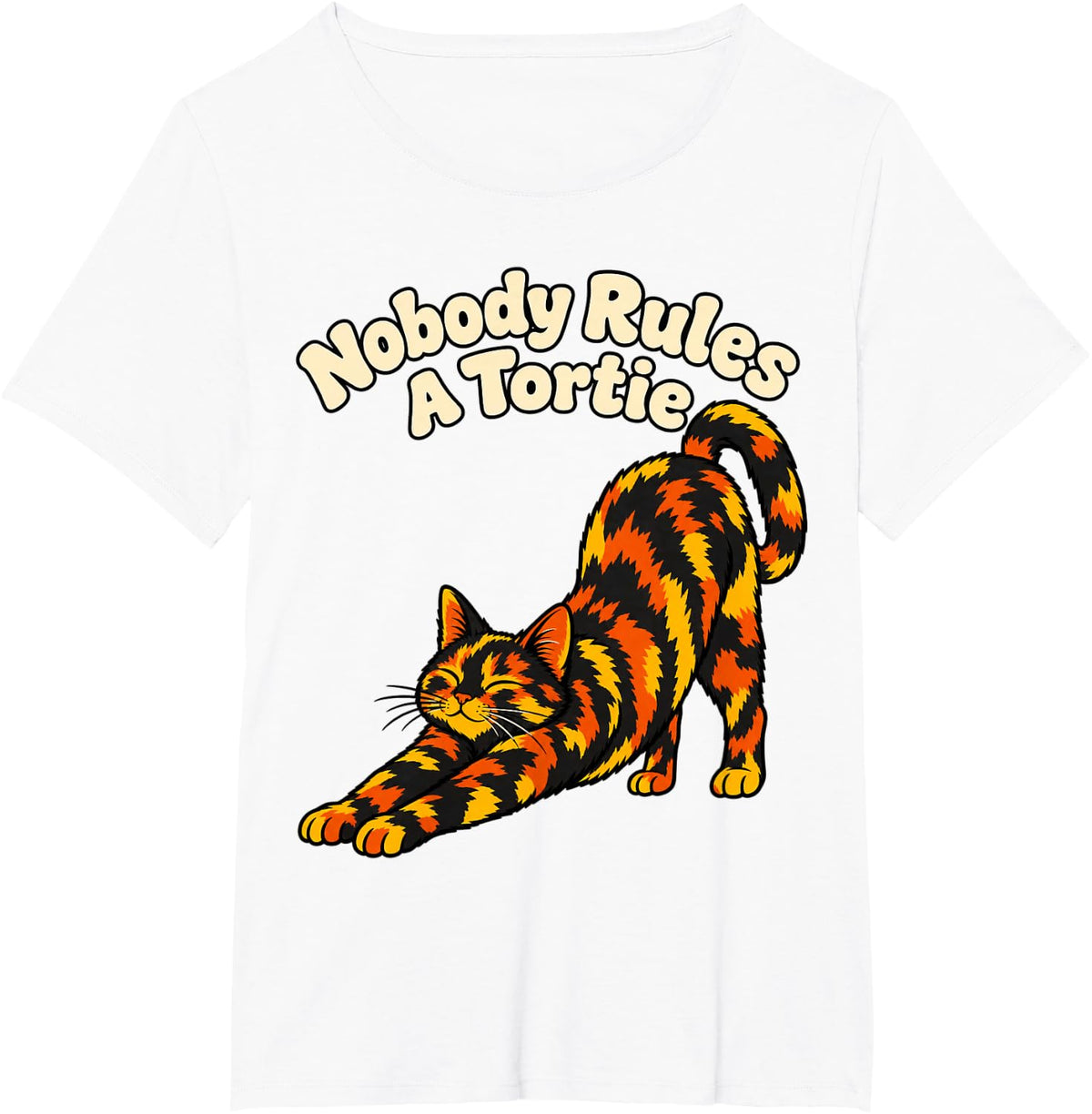 Tortoiseshell Cat Nobody Rules A Tortie Kitten Lover Funny T-Shirt - White