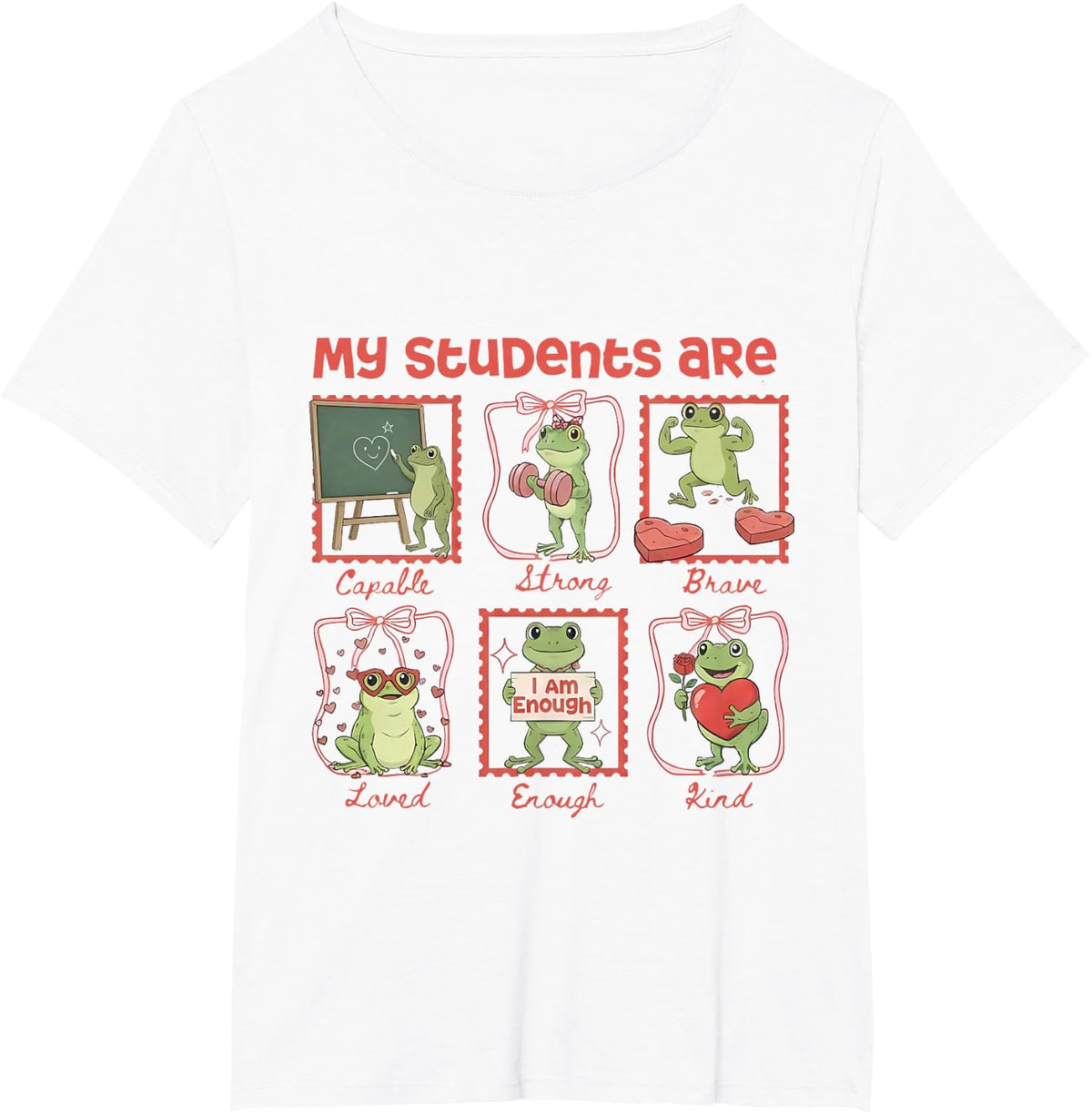 My Students are Valentine Teacher Valentine Funny Frog T-Shirt - White