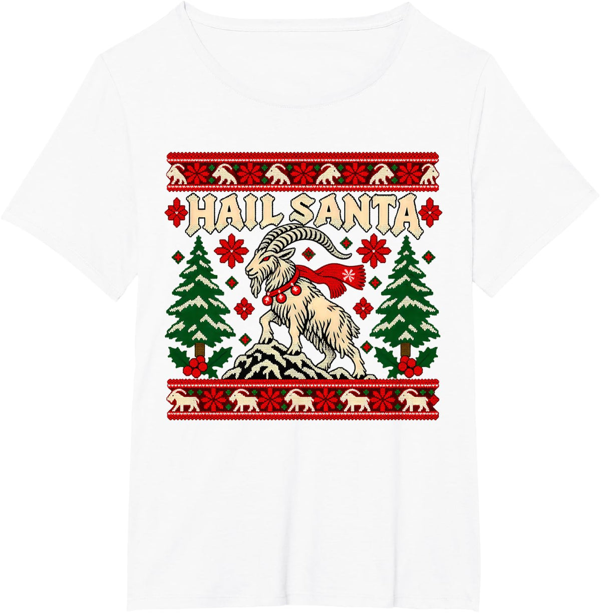 Hail Santa Winter Solstice Yule Pagan Christmas T-Shirt - White