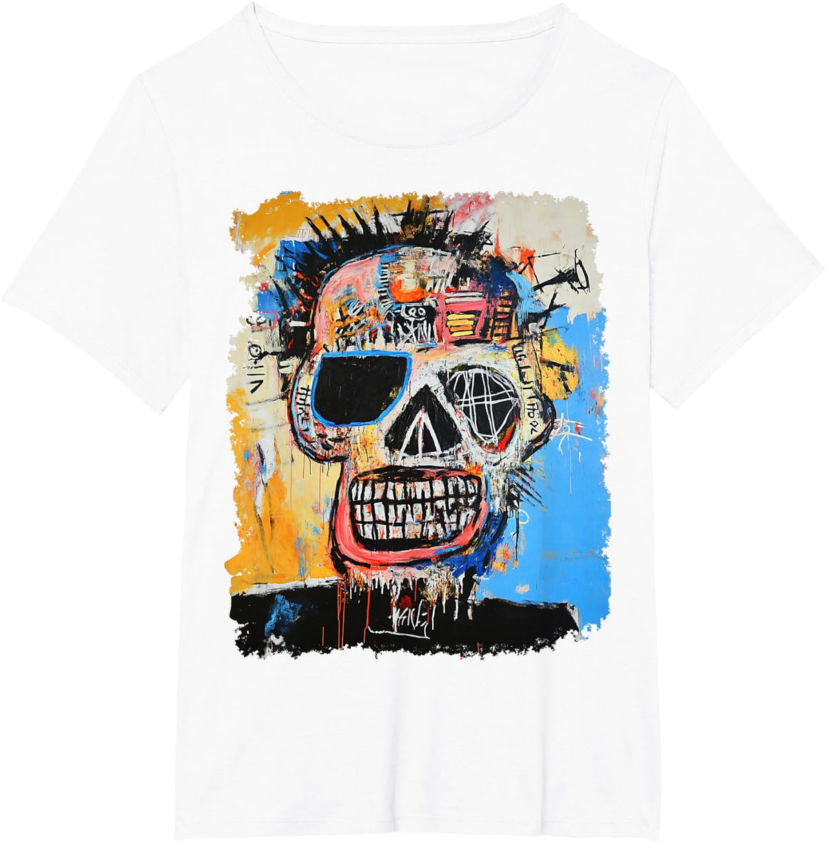 Pop Art Painting Graffiti 80s Style Designer T-Shirt - White