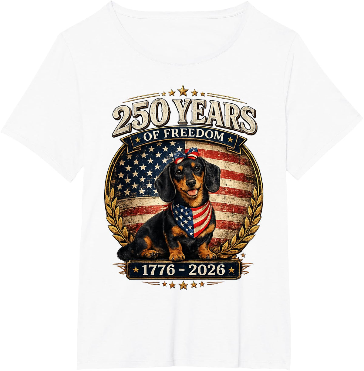 250 Years America Anniversary Dachshund 250th Anniversary T-Shirt - White