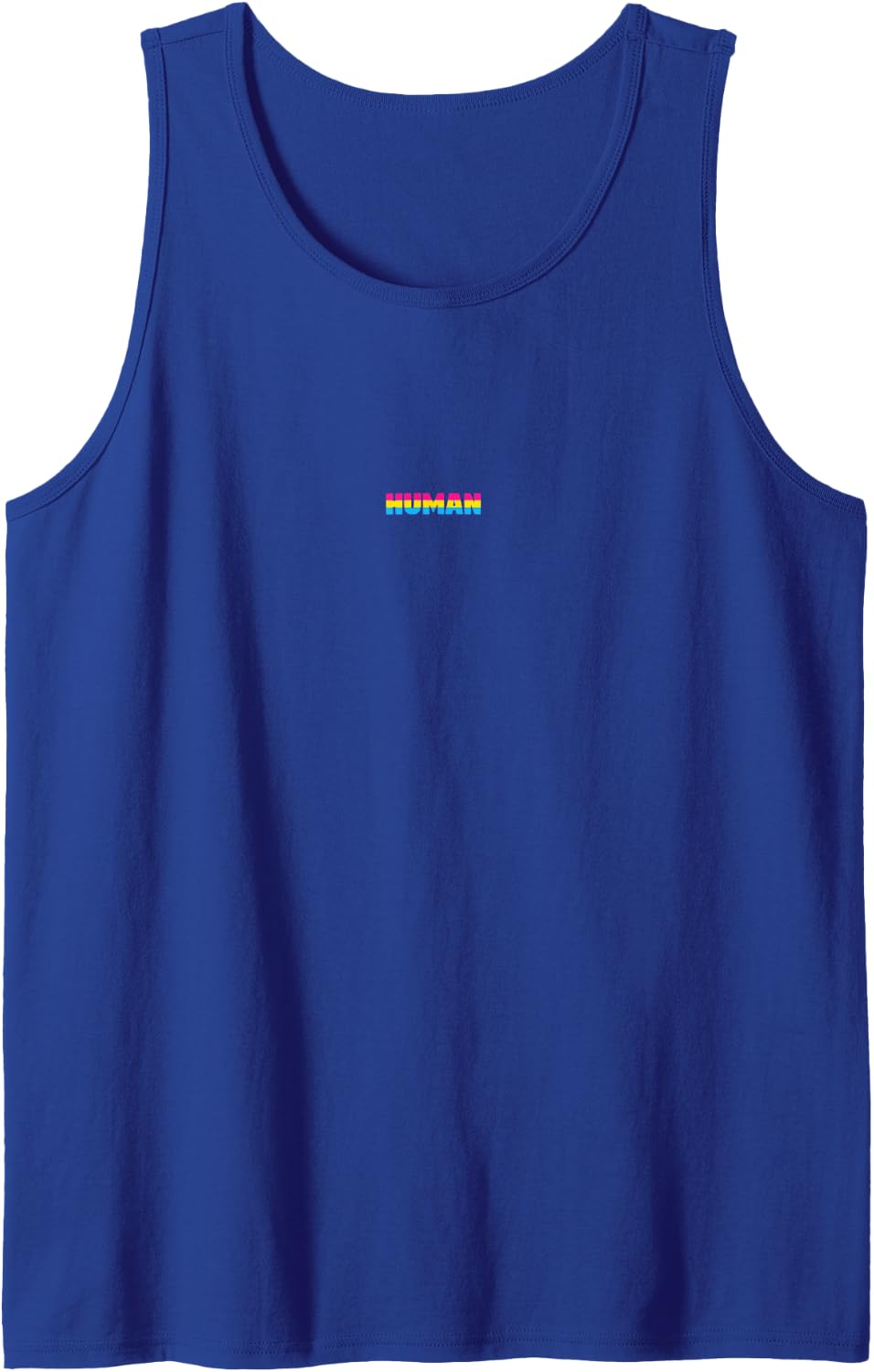 Subtle Pansexual Human LGBT Flag Pan Pride Month Queer Sleeveless Tank Top - Royal Blue