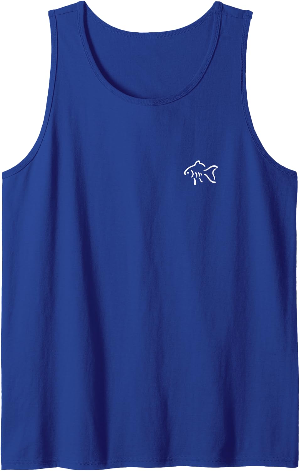 Simple Minimalist Badge Patch Line Art Goldfish Fish Tank Top - Royal Blue