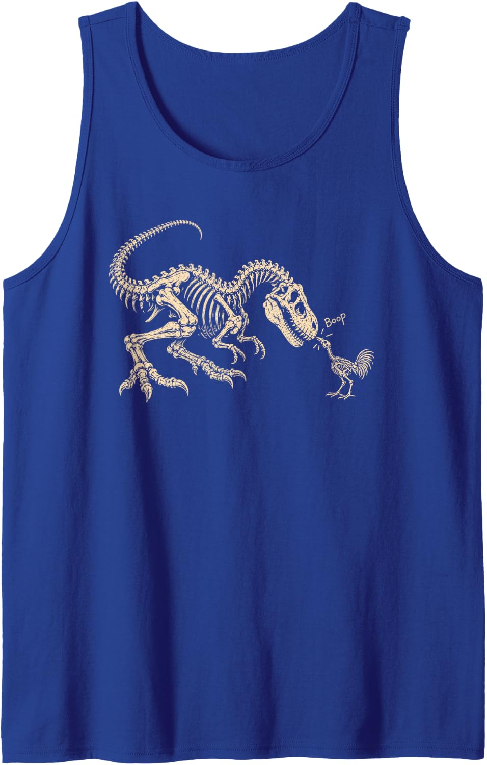 Dinosaur Chicken Evolution T-Rex Meme Boop Science Biology Sleeveless Tank Top - Royal Blue