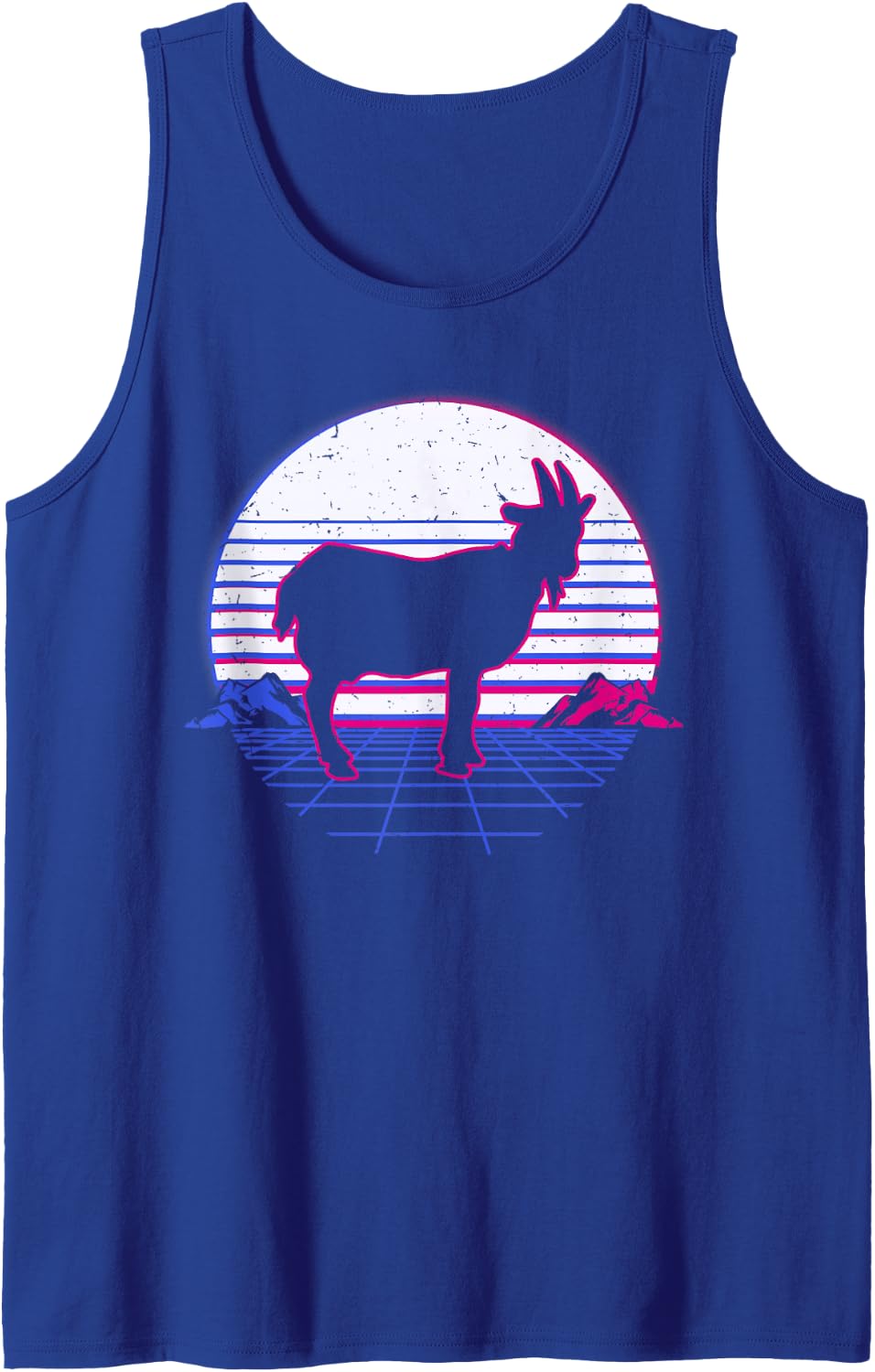 Goat Farmer Animal Retro Vintage Sunset Gift Sleeveless Tank Top - Royal Blue