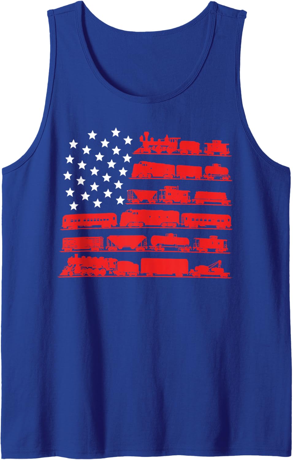American Model Railway Hobby Train Collector Railroad Sleeveless Tank Top - Royal Blue
