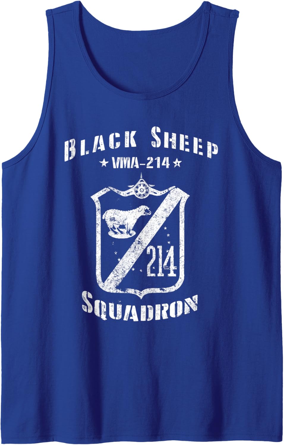 Black Sheep Squadron VMA-214 WWII Vintage Tank Top - Royal Blue
