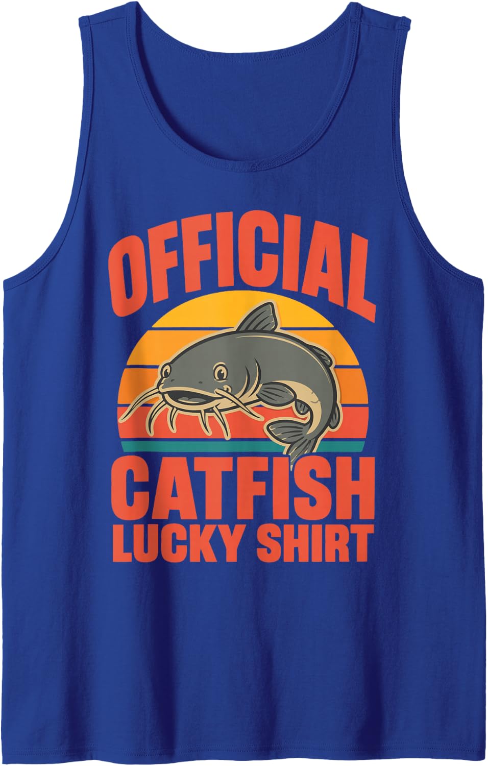 Catfish Angler Retro Catfish Fishing Sleeveless Tank Top - Royal Blue