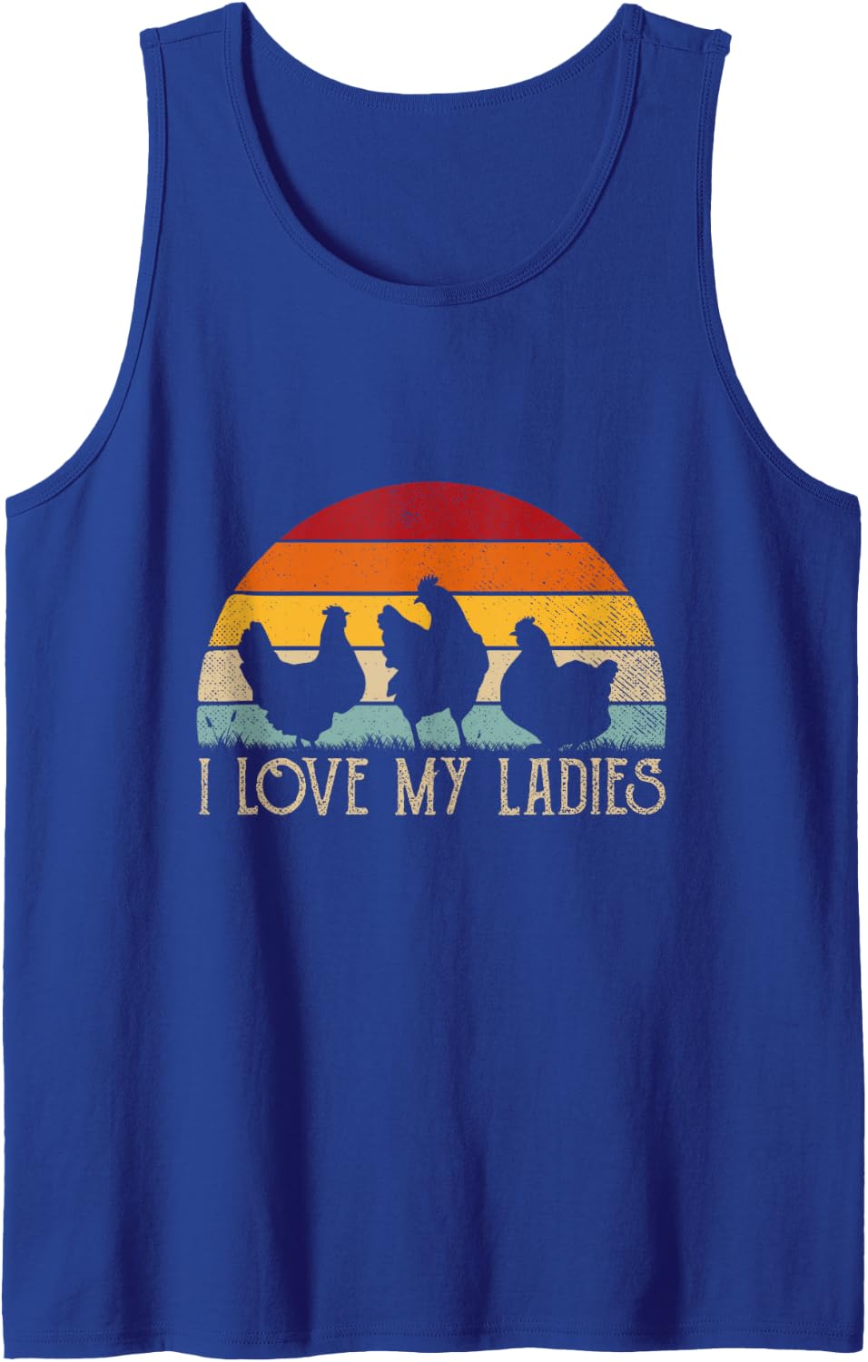 Retro 80s Funny Chicken Shirt for Chicken Lover & Owner Tank Top - Royal Blue