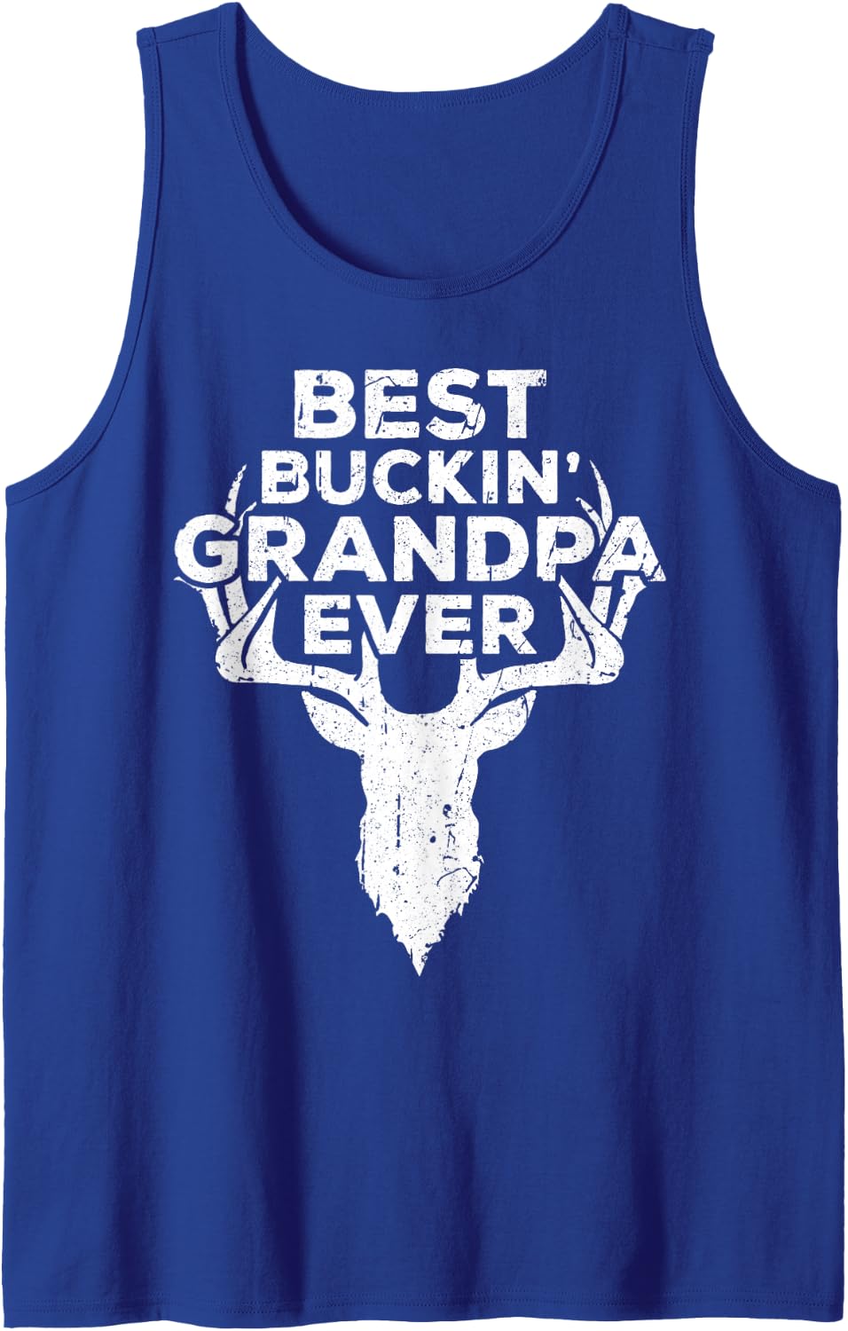 Mens Best Buckin' Grandpa Ever Shirt Men Hunting Fathers Day Tank Top - Royal Blue