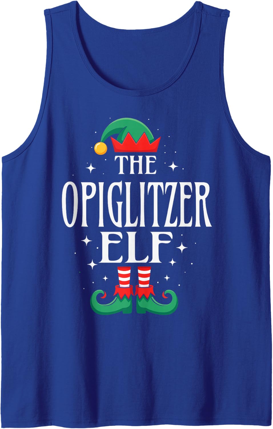 The Opiglitzer Elf Funny Christmas Grandpa Matching Family Sleeveless Tank Top - Royal Blue