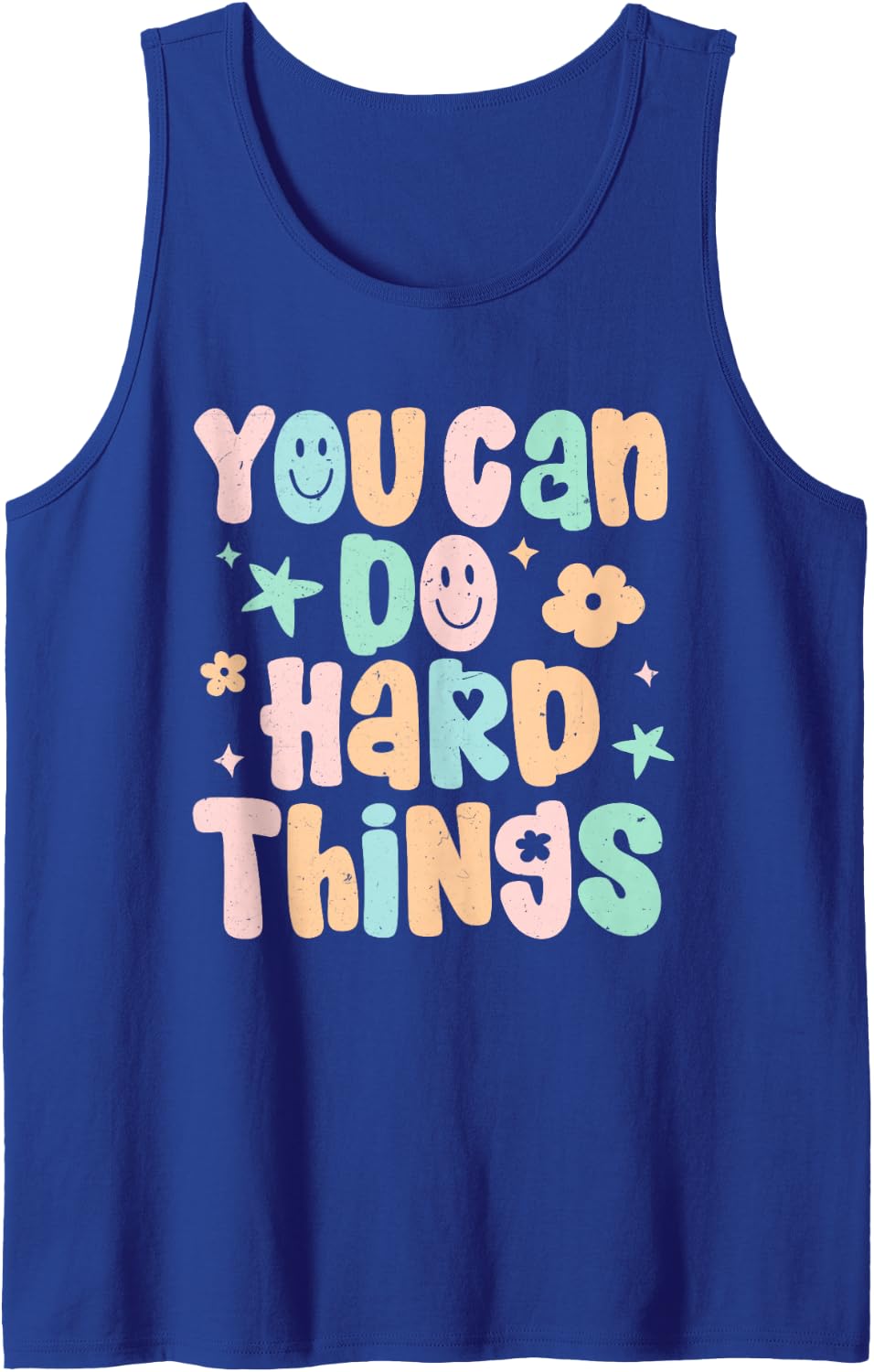 You Can Do Hard Things for Teacher Kids Movitation Quote Sleeveless Tank Top - Royal Blue
