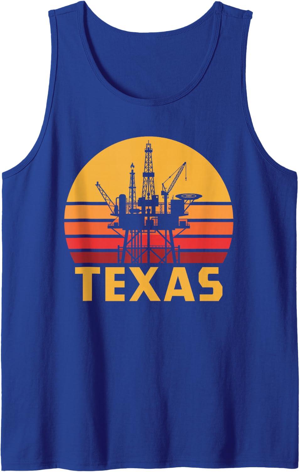 Texas Oil Rig Worker Retro Texan Offshore Drilling Roughneck Sleeveless Tank Top - Royal Blue