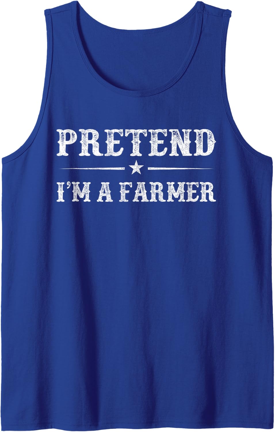 Pretend I'm A Farmer Halloween Family Matching Costume Sleeveless Tank Top - Royal Blue