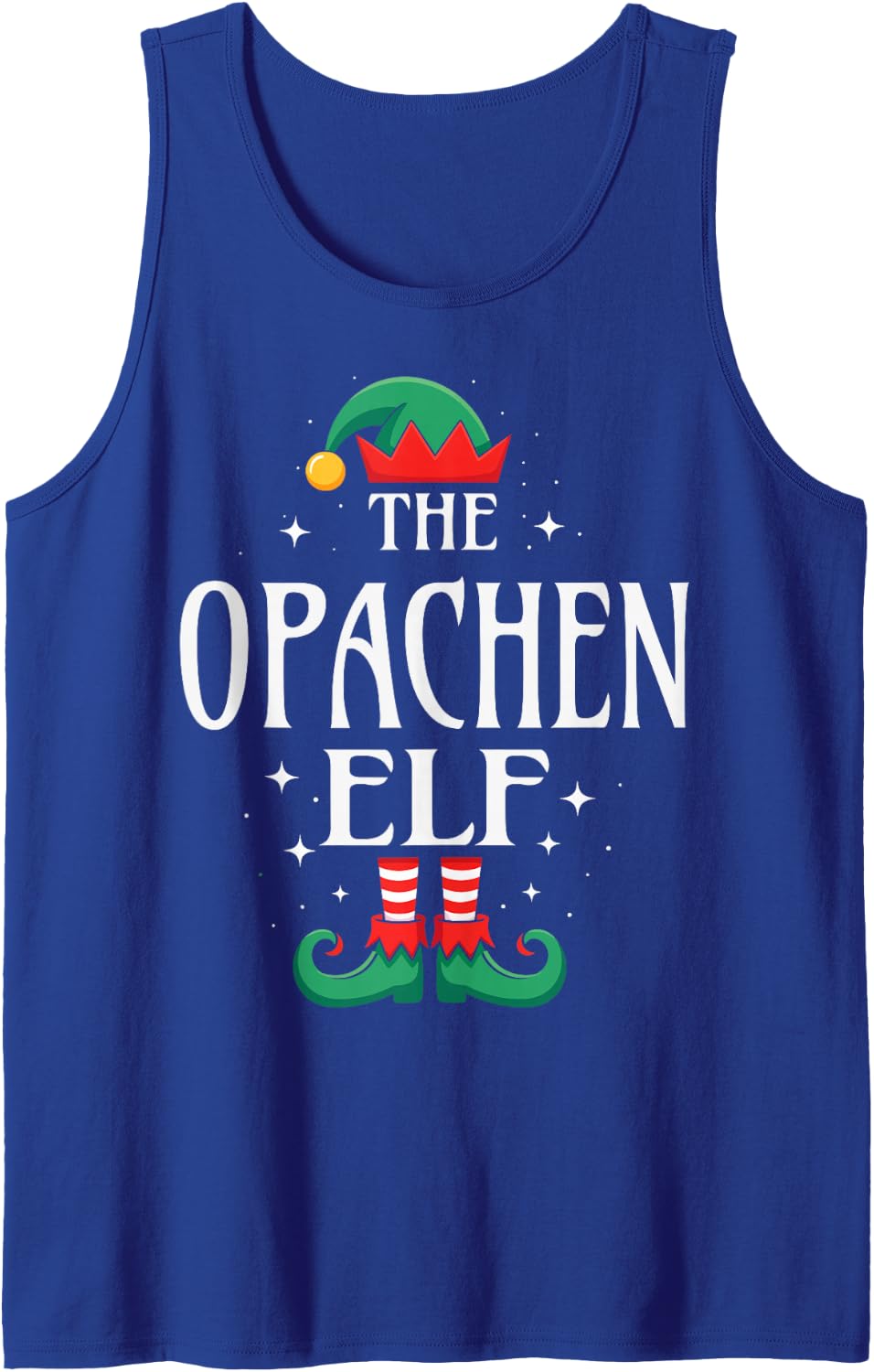 The Opachen Elf Funny Christmas Grandpa Matching Family Sleeveless Tank Top - Royal Blue