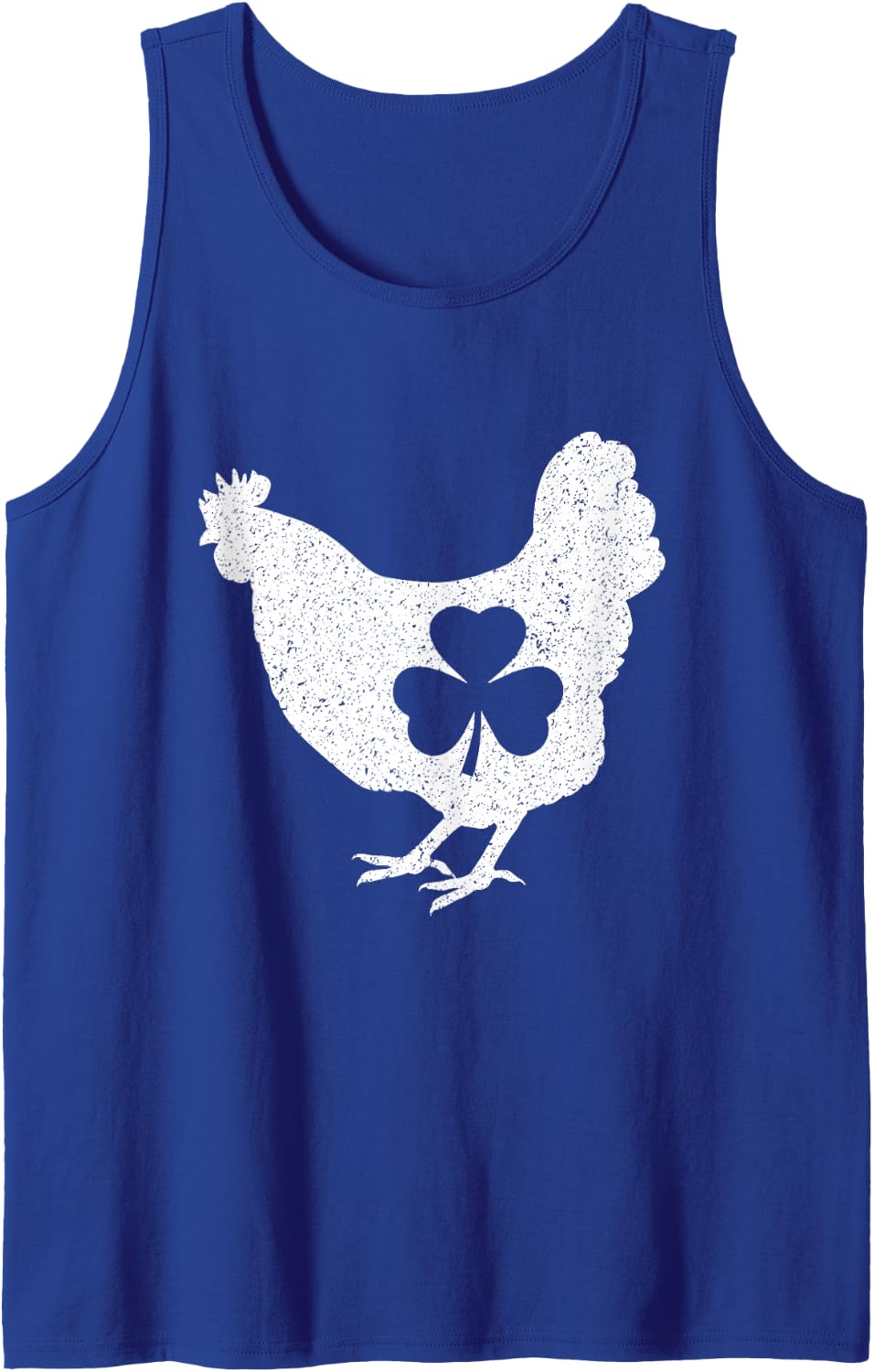 St Patricks Day Chicken St Paddy's Day Chicken Shamrock Farm Sleeveless Tank Top - Royal Blue