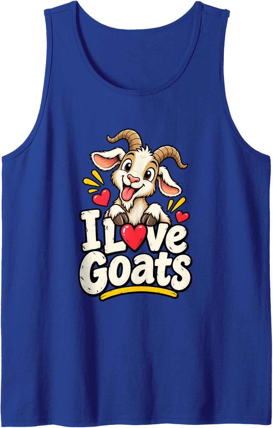 Goat Lover Homestead Farm Animal Humor Sleeveless Tank Top - Royal Blue