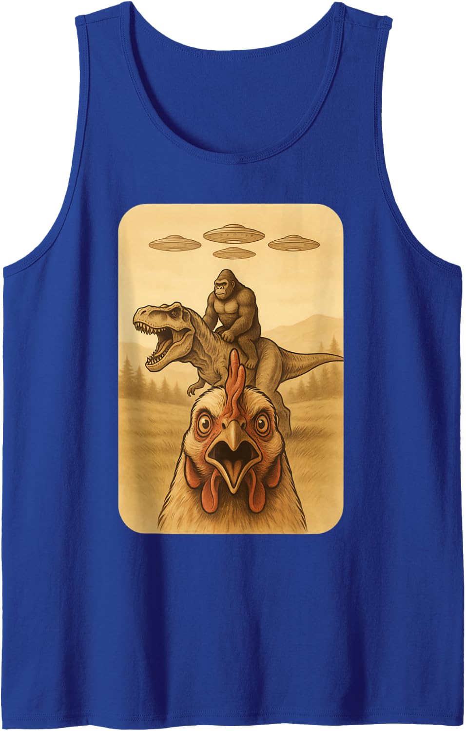 Funny Chicken Farm Hen Poultry Humor Sleeveless Tank Top - Royal Blue