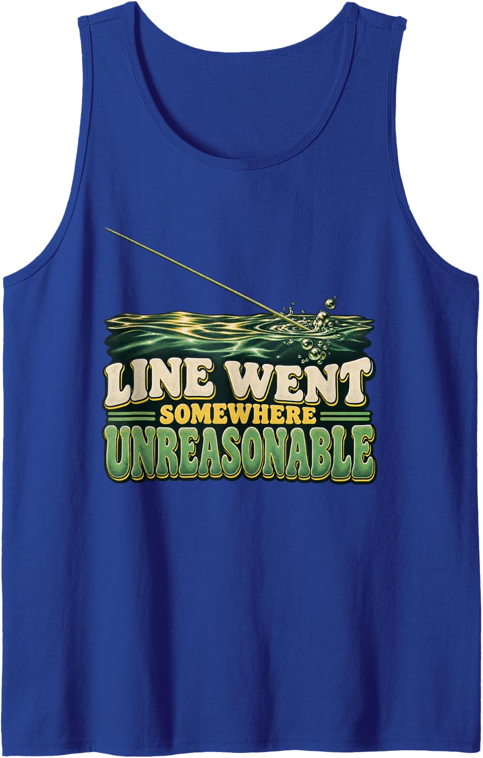 Line Went Somewhere Unreasonable Catfish Fishing Graphic Sleeveless Tank Top - Royal Blue