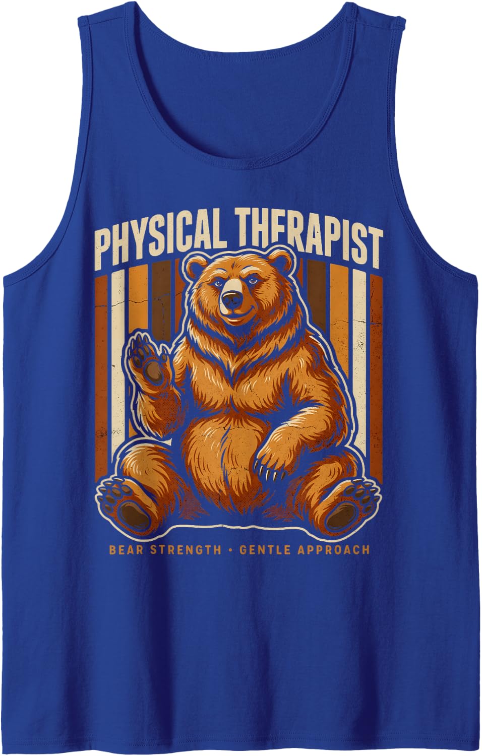 Bear Physical Therapist Gentle Approach Sleeveless Tank Top - Royal Blue