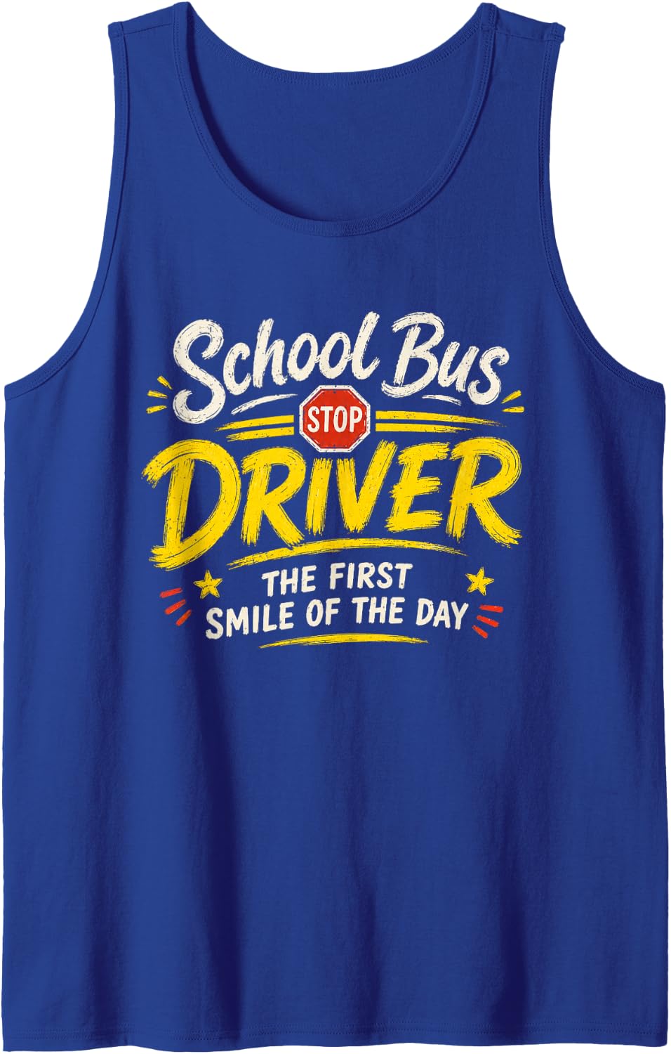 Back to School Bus Driver The First Smile of The Day Tank Top - Royal Blue