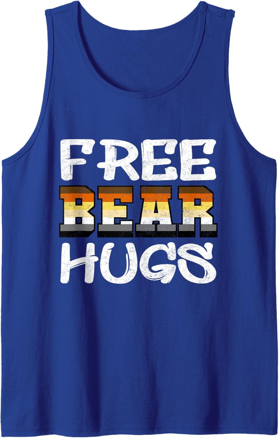 Free Bear Hugs LGBTQ Month Gay Pride Bear Flag Support Men Tank Top - Royal Blue