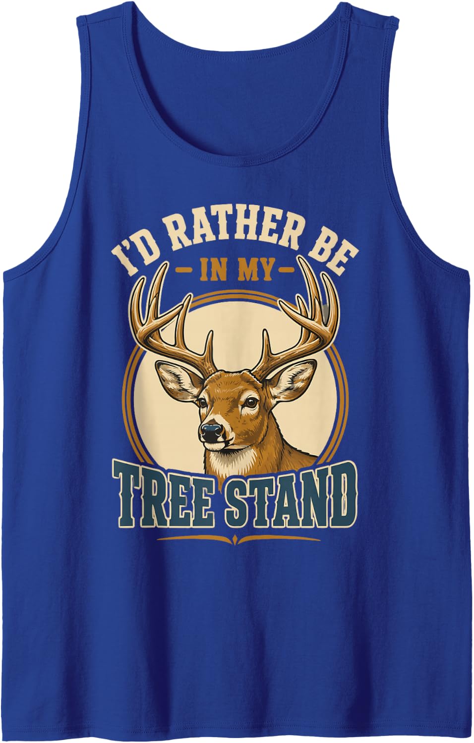 Vintage Deer Stand Hunting Whitetail Buck Hunter Tank Top - Royal Blue
