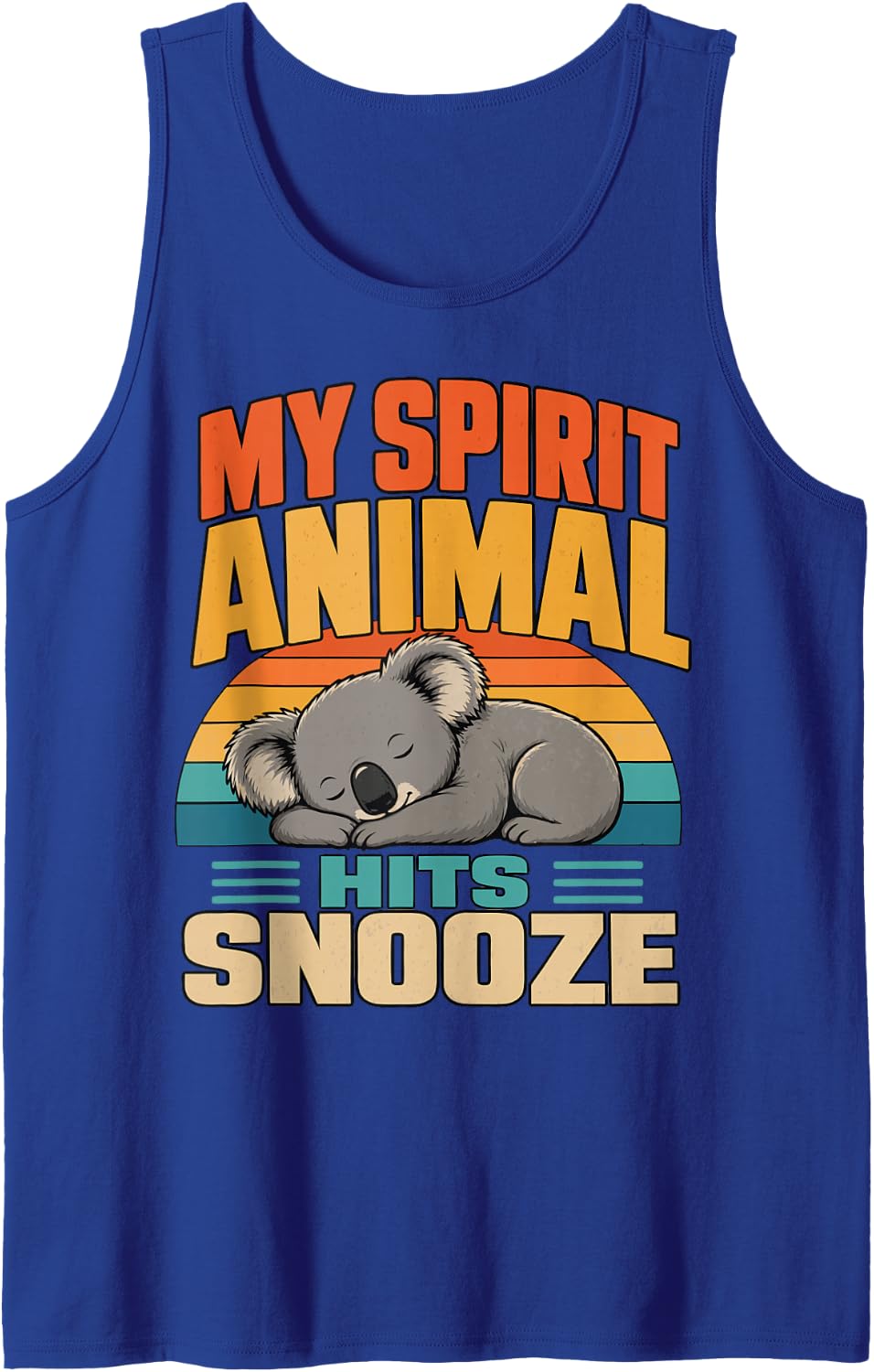 Funny Koala Sleep Sleeveless Tank Top - Royal Blue