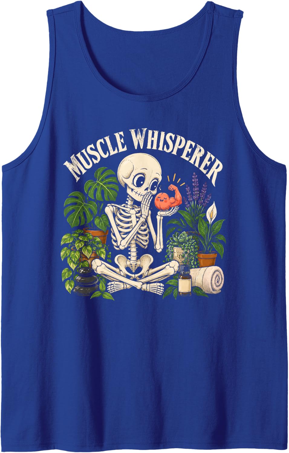 Muscle Whisperer Massage Therapist Skeleton LMT Sleeveless Tank Top - Royal Blue