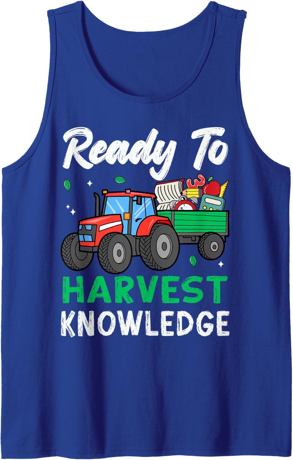 Ready to Harvest Knowledge Farming Tractor Boys Sleeveless Tank Top - Royal Blue